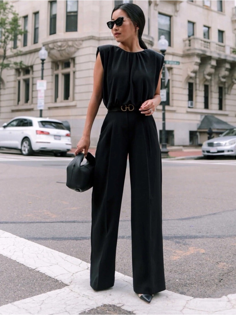 NEW Zara full length wide leg jeans (black)